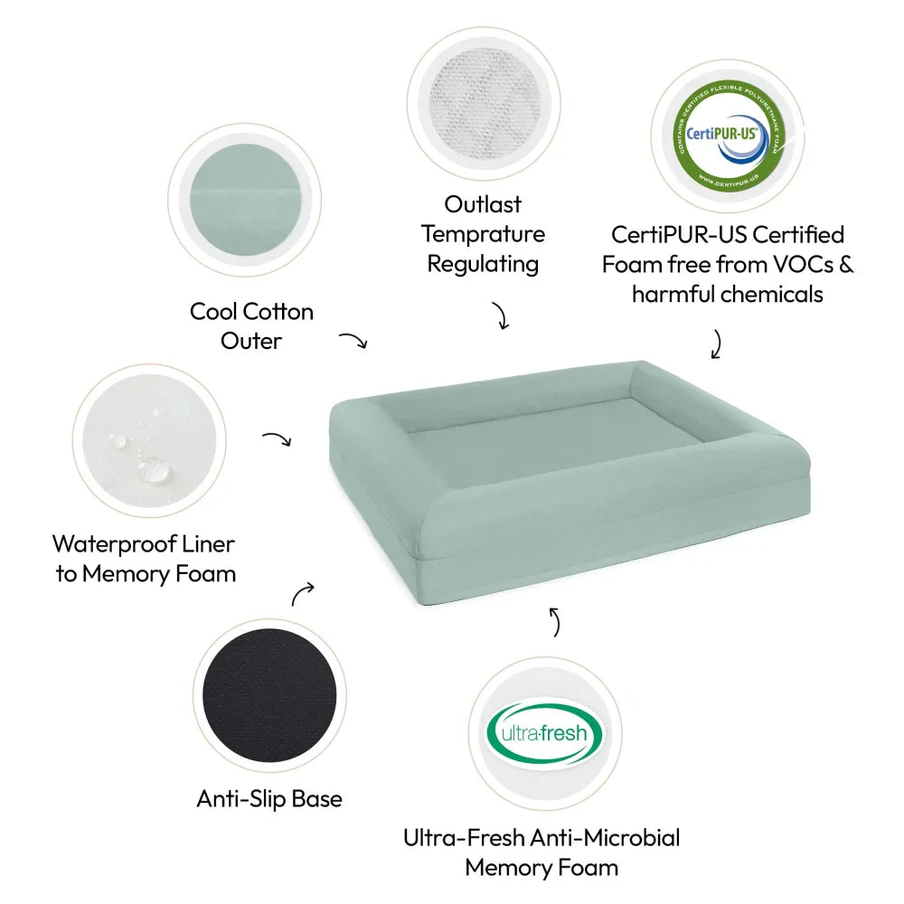 Cooling Dog Bed - Eucalyptus Memory Foam