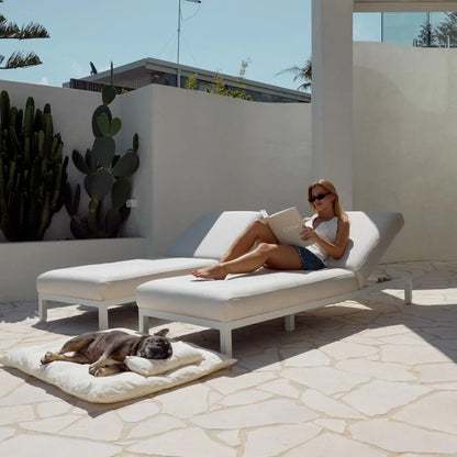 Cotton Lounger Cover - Natural