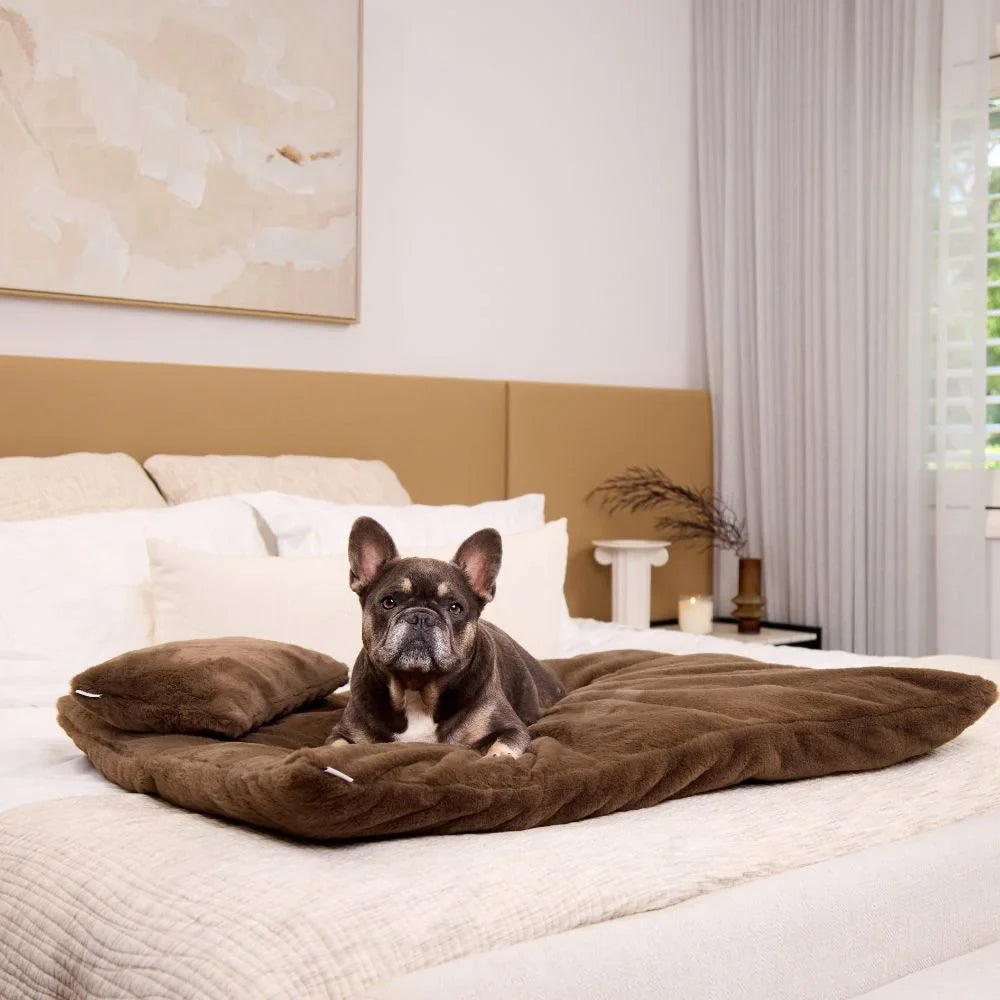 Faux Fur Pillowcase - Chocolate