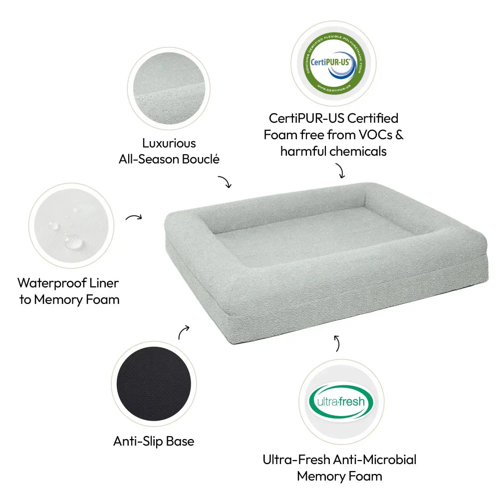 Memory Foam Dog Bed - Boucle Pebble