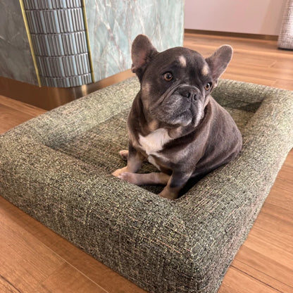 Memory Foam Dog Bed - Boucle Speckle Green