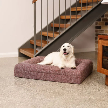 Memory Foam Dog Bed - Boucle Speckle Red