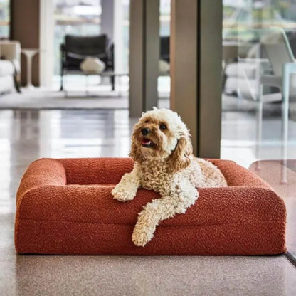 Memory Foam Dog Bed - Boucle Terracotta