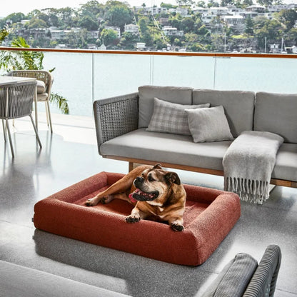 Memory Foam Dog Bed - Boucle Terracotta