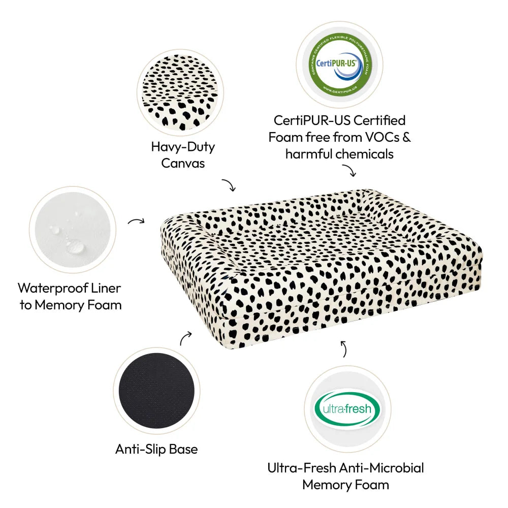 Memory Foam Dog Bed - Canvas Black Sands