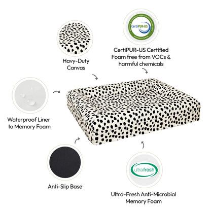 Memory Foam Dog Bed - Canvas Black Sands