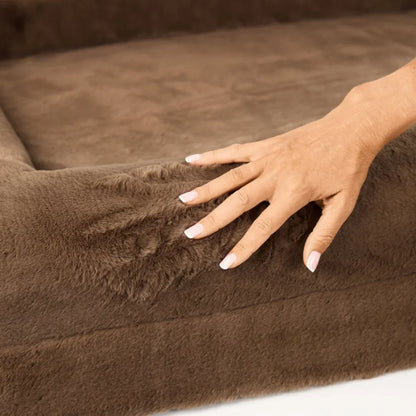 Memory Foam Dog Bed - Faux Fur Chocolate