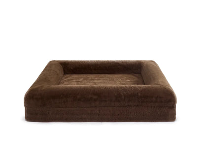 Memory Foam Dog Bed - Faux Fur Chocolate
