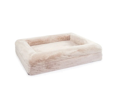 Memory Foam Dog Bed - Faux Fur Pearl