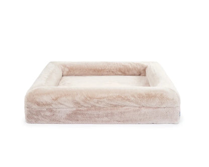 Memory Foam Dog Bed - Faux Fur Pearl