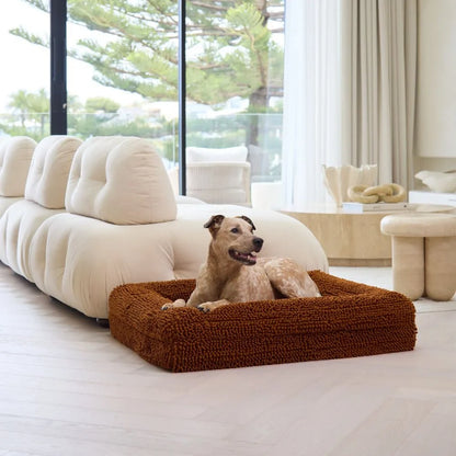 Memory Foam Dog Bed - Noodle Rust