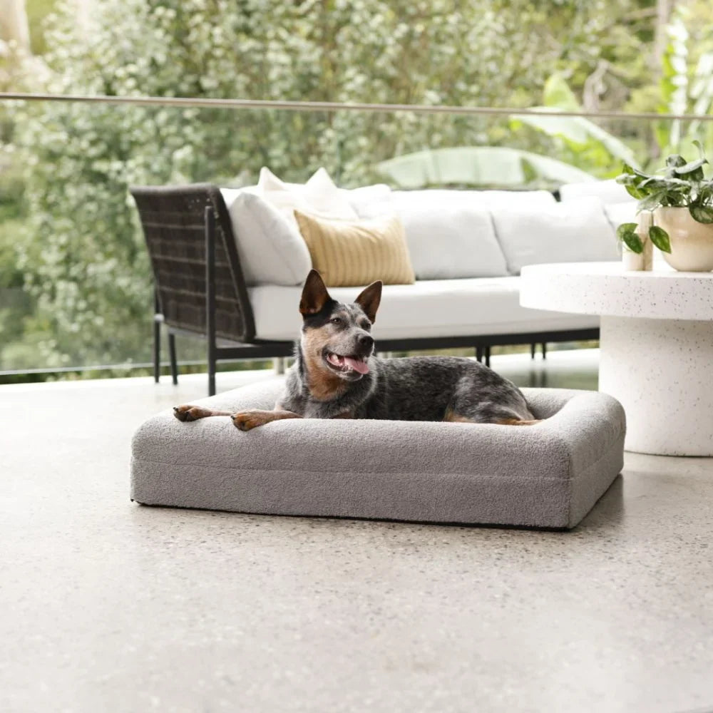 Memory Foam Dog Bed - Polar Fleece Salt Grey