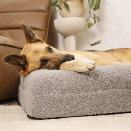 Memory Foam Dog Bed - Polar Fleece Salt Grey